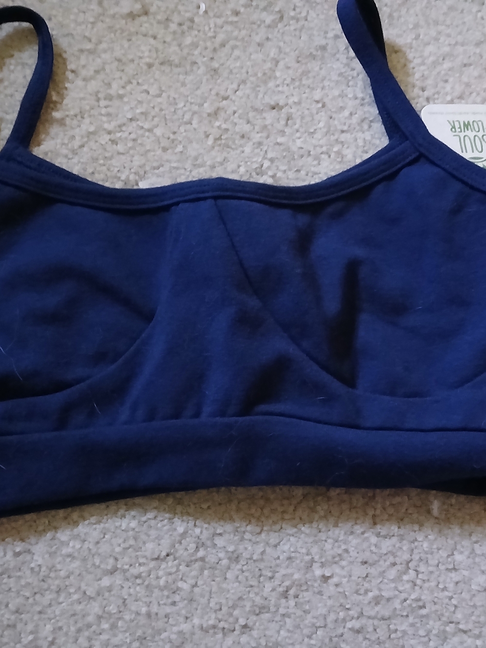 Soul Flower Organic Cotton Bralette Small Navy